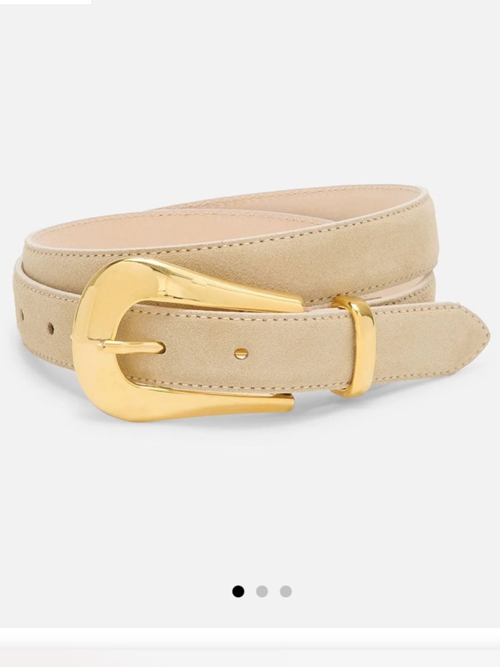 AUREUM No. 17 Suede Belt Buttercream-Gold